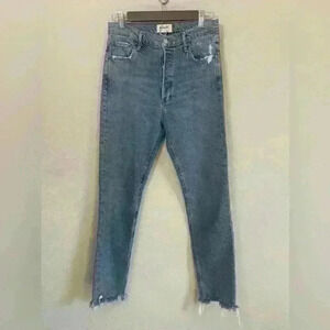 Agolde Nico Button Fly Distressed Skinny Jeans Organic Cotton Size 27 Women